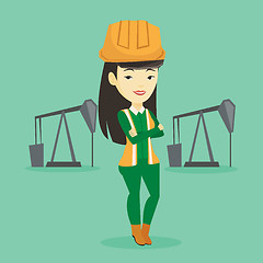 Image showing Confident oil worker vector illustration.