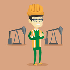 Image showing Confident oil worker vector illustration.