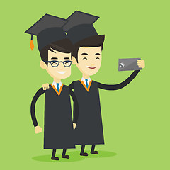 Image showing Graduates making selfie vector illustration.