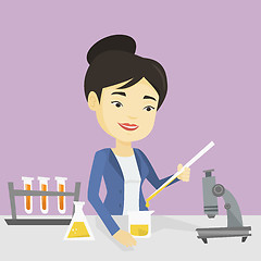 Image showing Student working at laboratory class.