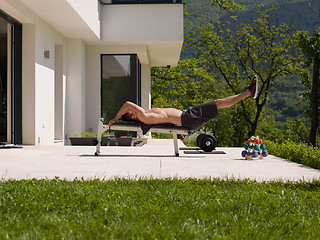 Image showing man doing morning exercises