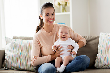 Image showing happy mother with little baby boy at home