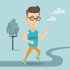 Image showing Caucasian man running vector illustration.