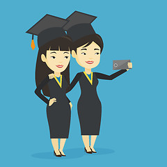 Image showing Graduates making selfie vector illustration.