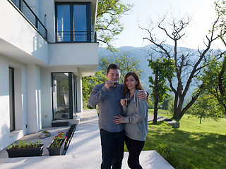 Image showing couple enjoying morning coffee