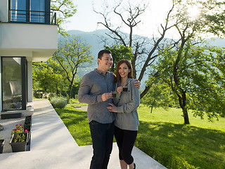 Image showing couple enjoying morning coffee