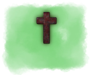 Image showing christian cross on colorful background