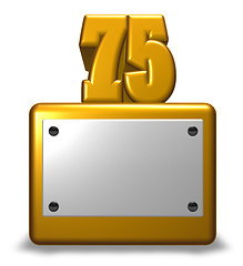 Image showing golden number seventy-five