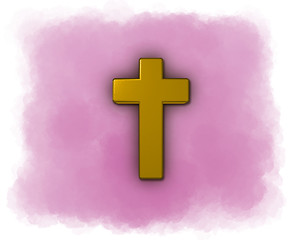 Image showing christian cross on colorful background