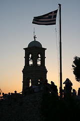 Image showing tourists in sunset