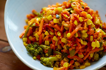 Image showing close up of vegetable salad in bowl