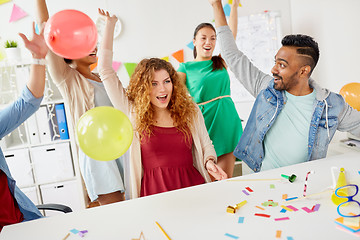 Image showing happy team having fun at office party