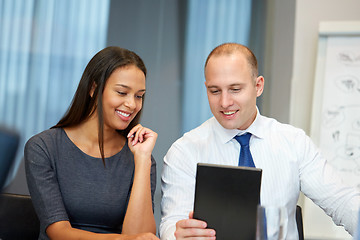 Image showing business team with tablet pc at office