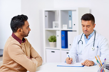 Image showing doctor and male patient meeting at hospital