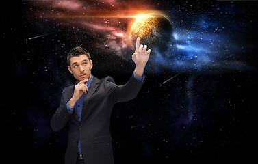 Image showing businessman over space background