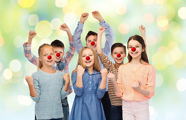 Image showing happy children at red nose day