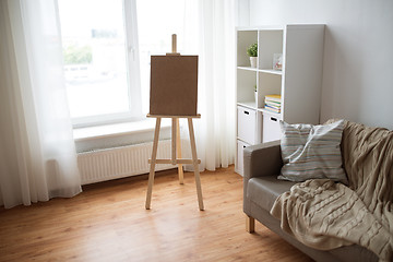 Image showing wooden easel at home room or art studio