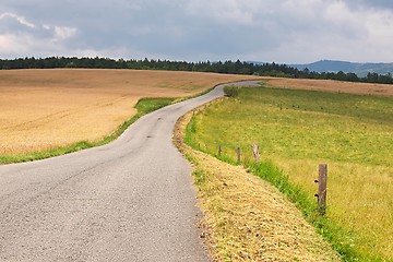 Image showing Road through farmlands