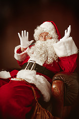 Image showing Portrait of Man in Santa Claus Costume