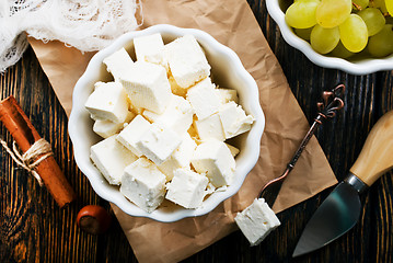 Image showing cheese and grape