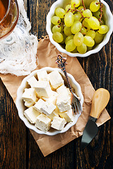 Image showing cheese and grape