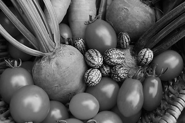 Image showing Tomatoes, rainbow beetroot, pepquino and carrots