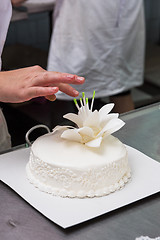 Image showing wedding cake with flowers