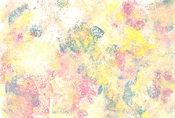 Image showing Pastel coloured abstract paint daubs