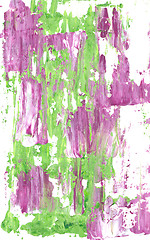 Image showing Mauve and green abstract streaks of paint