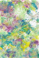 Image showing Textured abstract daubs of multicoloured paint 