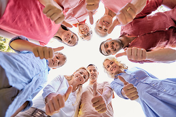 Image showing happy family showing thumbs up