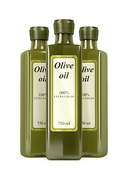 Image showing Olive oil bottles on white