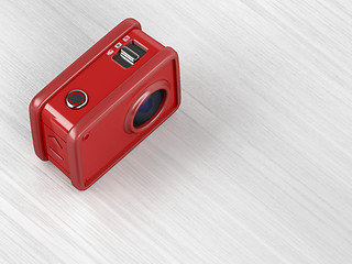 Image showing Red action camera