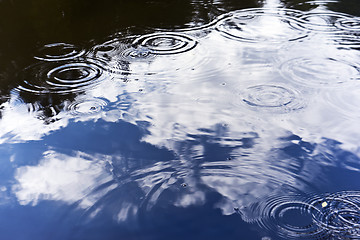 Image showing Rain, pond and summertime