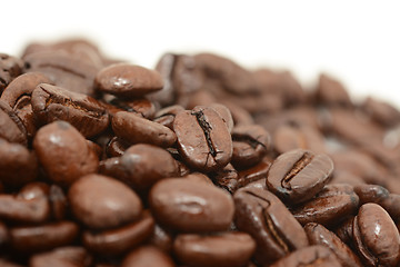 Image showing Pile of roasted coffee beans