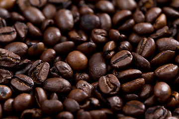 Image showing Roasted coffee bean texture
