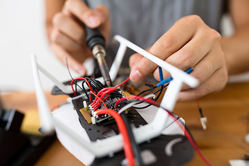 Image showing Making of drone at home