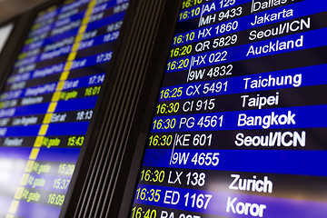 Image showing Airport flight number on display screen