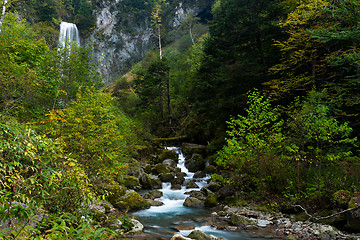 Image showing Waterfall in rainforest