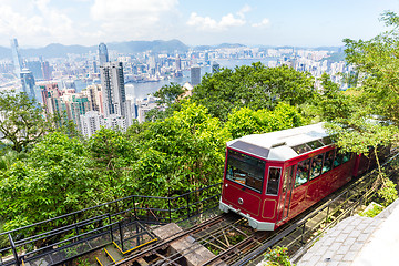 Image showing The peak tram in Hong Kong