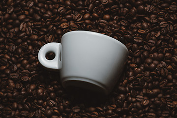 Image showing Coffee beans with white cup.