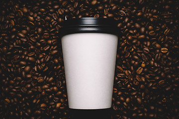 Image showing Coffee beans with white cup.