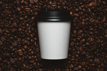 Image showing Coffee beans with white cup.