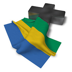 Image showing christian cross and flag of gabon