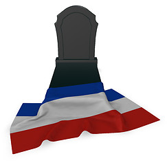 Image showing gravestone and flag of schleswig-holstein