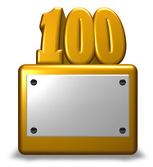 Image showing golden number one hundred