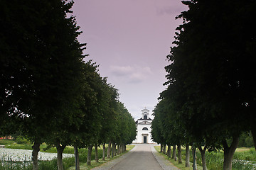 Image showing Church in hoersholm slotshave