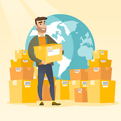 Image showing Business worker of international delivery service.