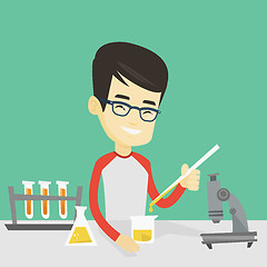 Image showing Student working at laboratory class.