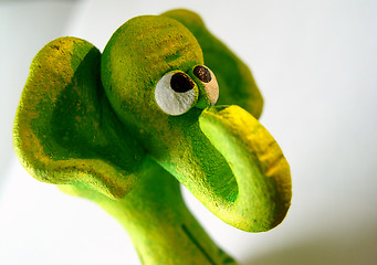 Image showing green elephant on white background